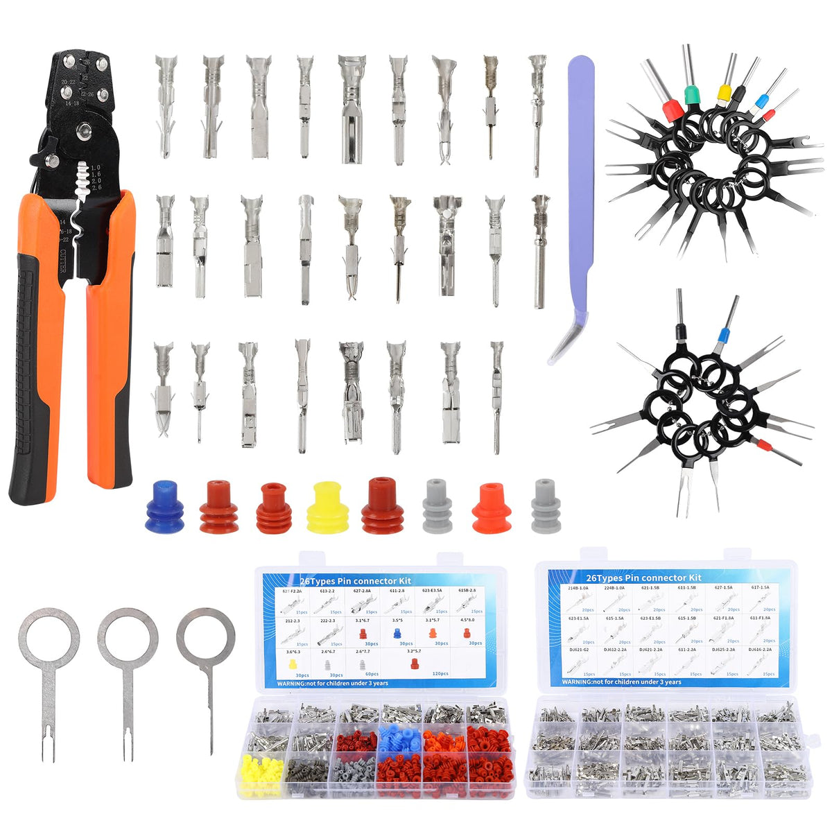 Ioubur 26Type kit with crimping tool for automotive wiring efficiency