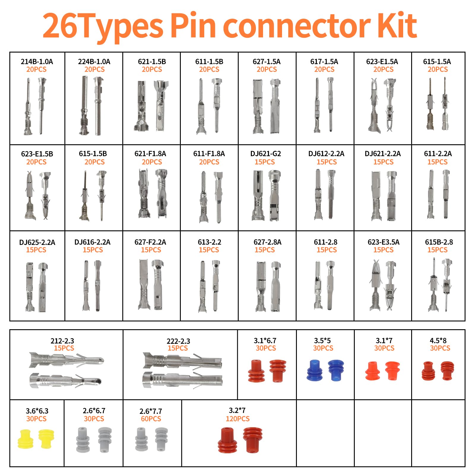 Ioubur terminal pins and waterproof seals for secure electrical connections