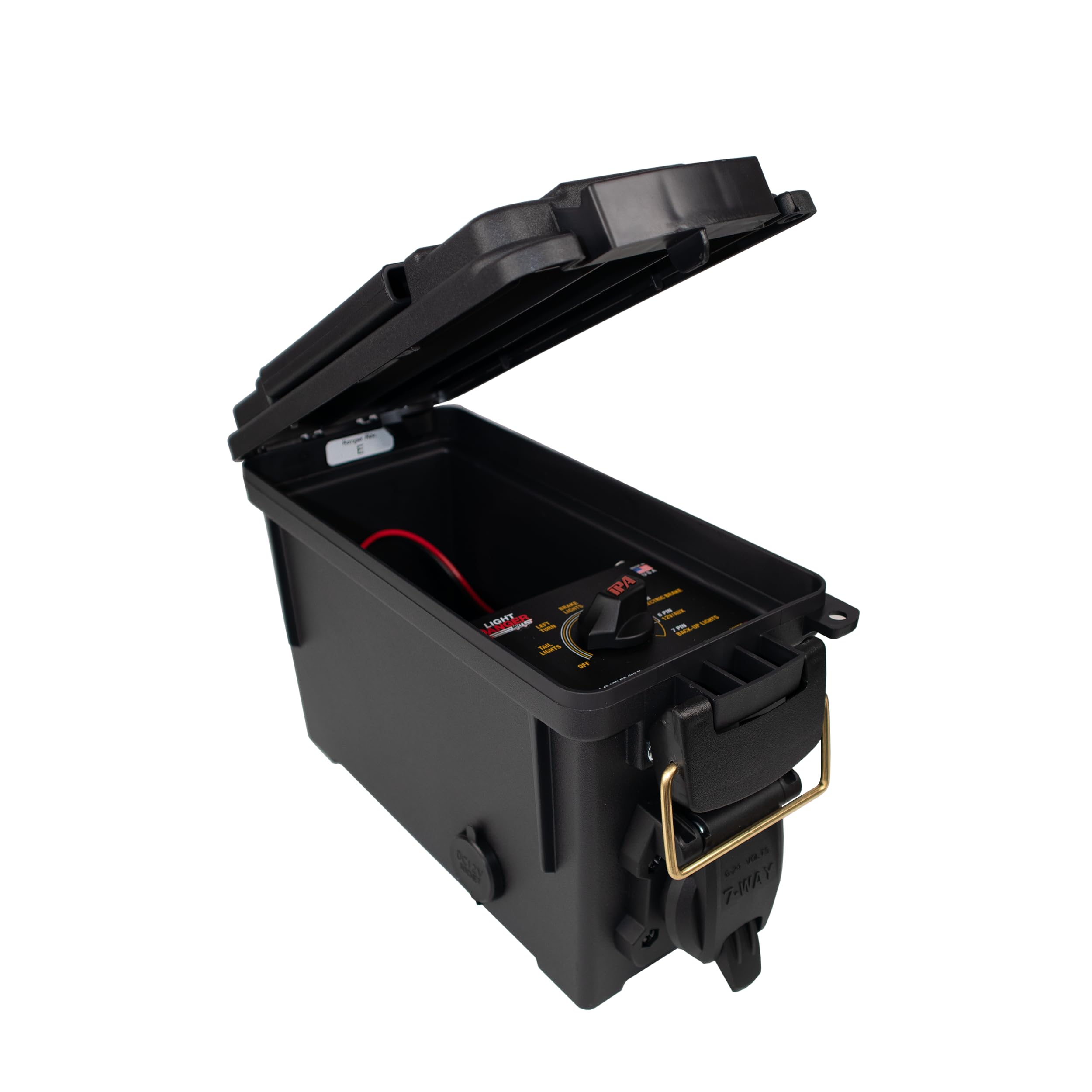 Battery charger included shows readiness for field testing when powered by a 12V battery
