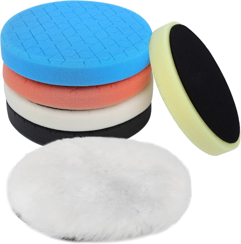 IPELY 6 pcs 7 inch buffing pads set for versatile detailing on cars and boats