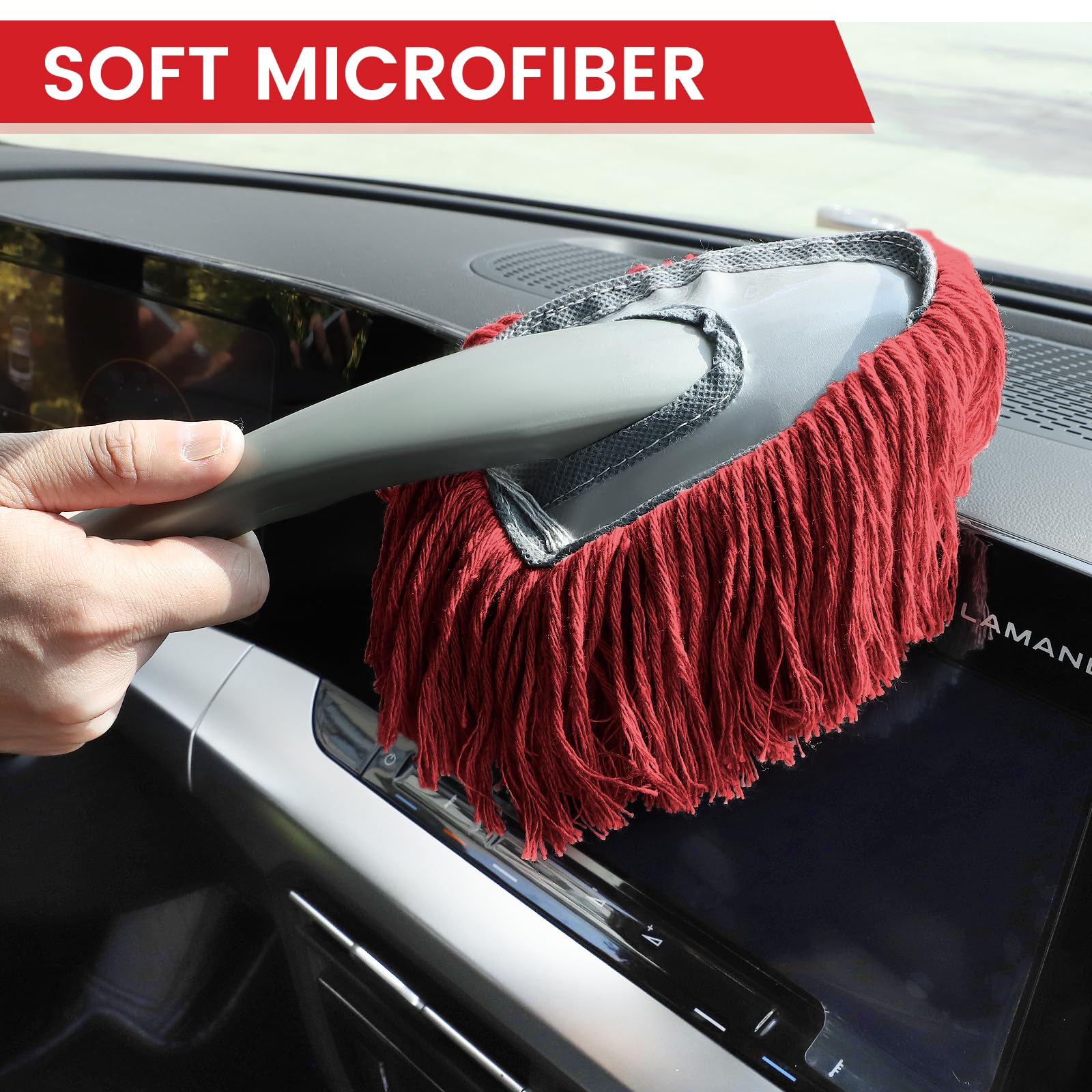 IPELY exterior duster shows scratch-free soft fibers protecting paint
