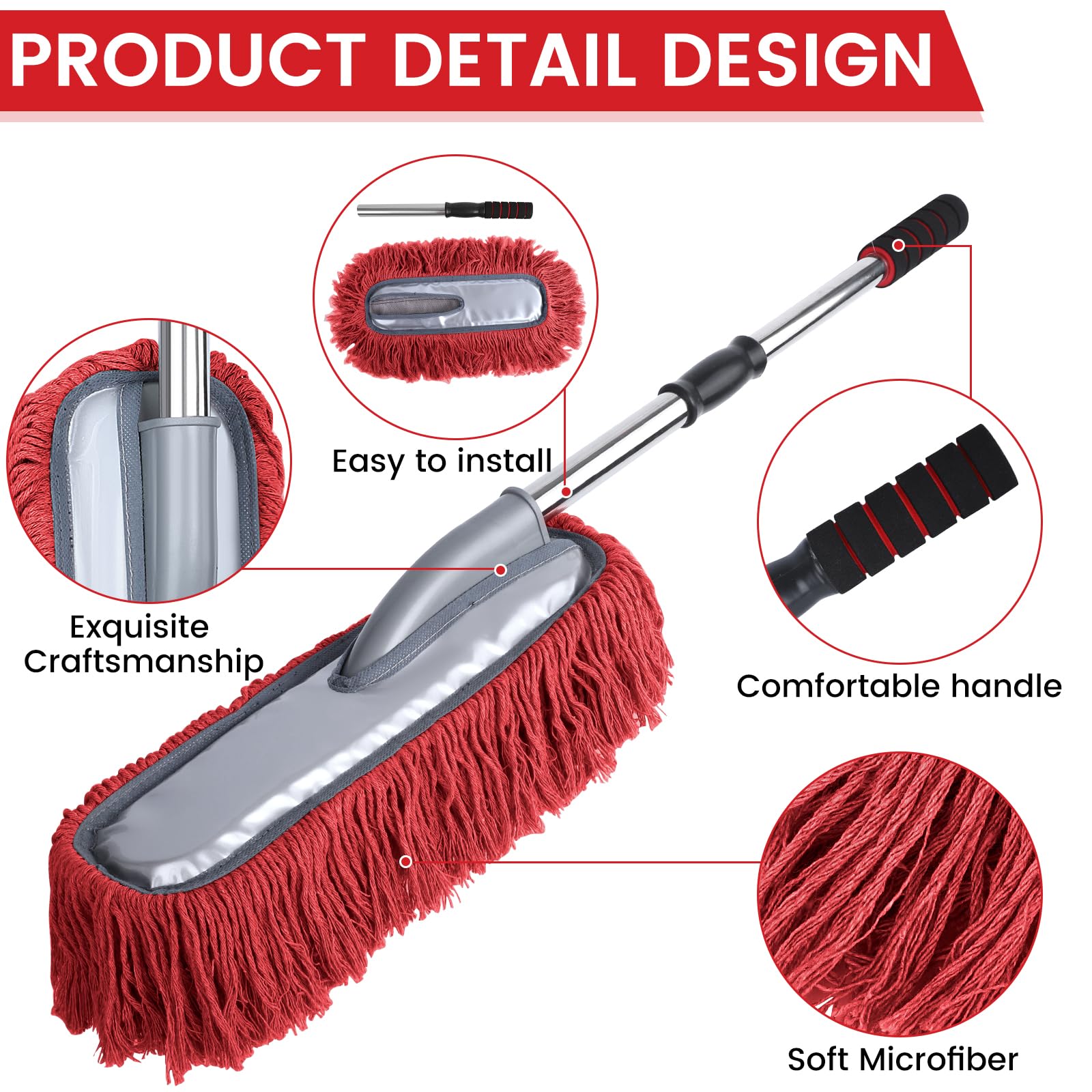 IPELY duster on a vehicle removing surface dust efficiently