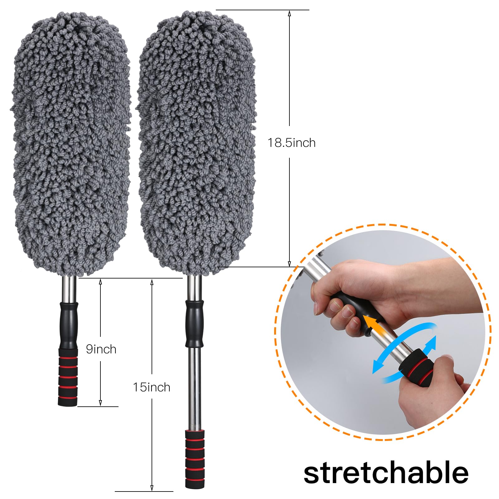 IPELY large microfiber head traps dust quickly for interiors