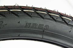 IRC tire side view shows tube-type design for easy scooter compatibility.