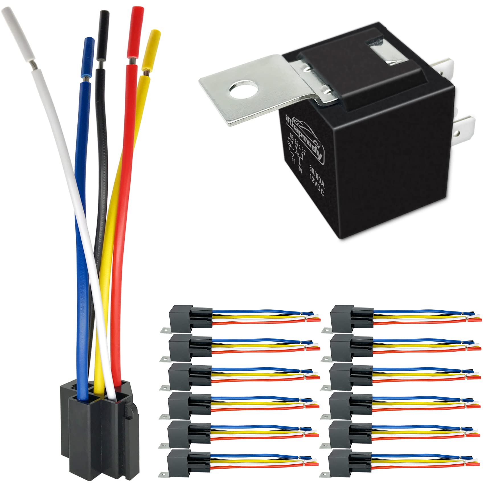iRhapsody 12V relay kit front view shows compact form for tight automotive installs