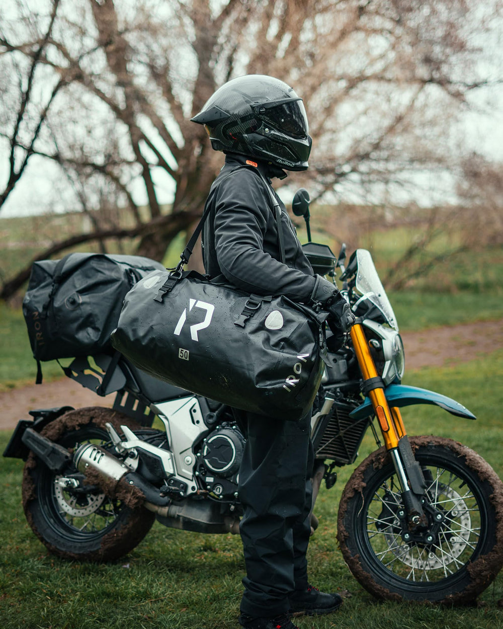IRON JIA'S 50L tail bag featuring MOLLE and ample storage