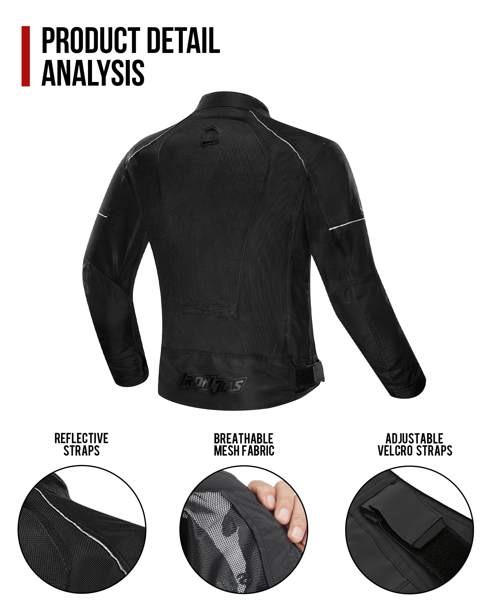 IRON JIA'S adjustable sleeves, collar, and hem tailor the fit