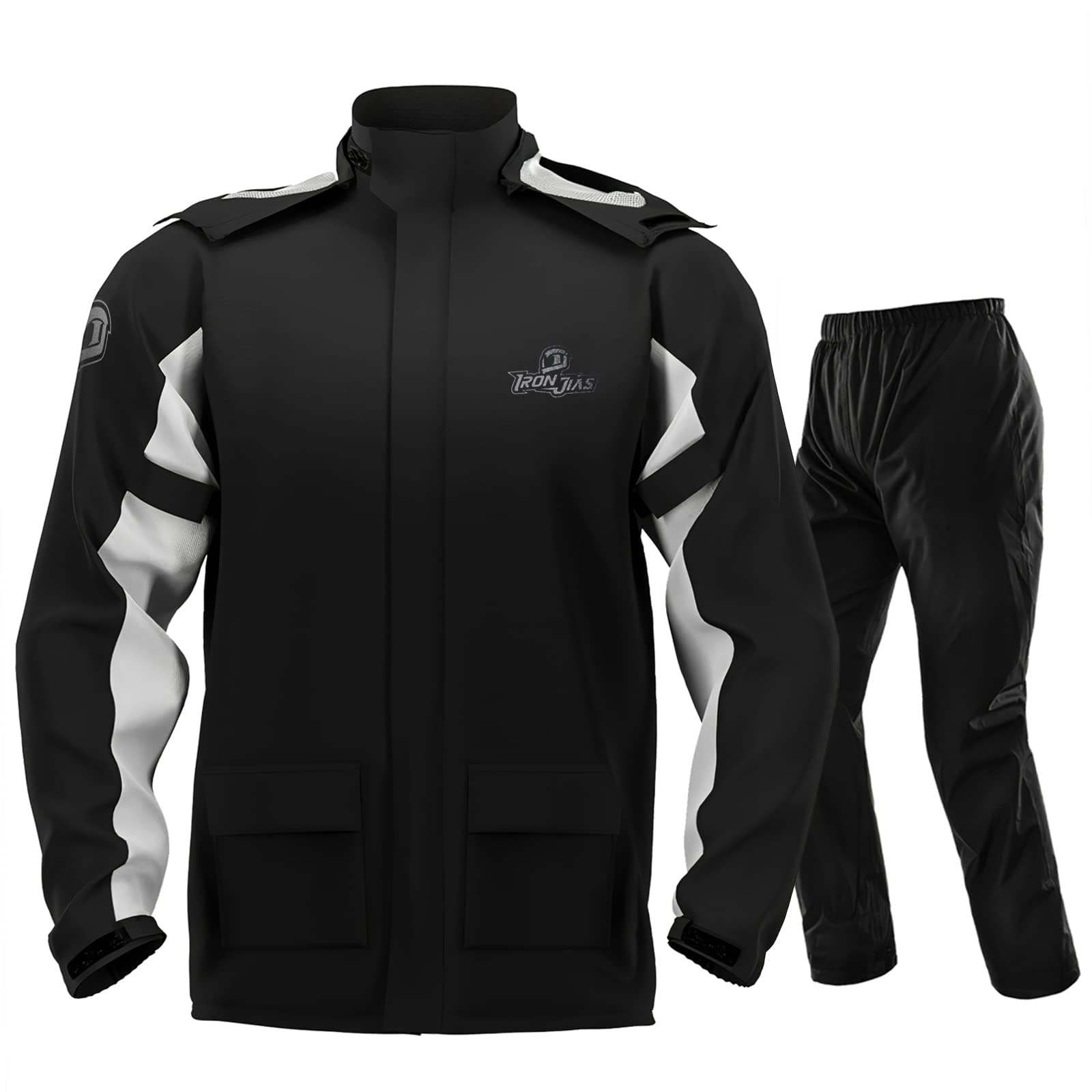 IRON JIA'S rain suit waterproof fabric guards you in downpours