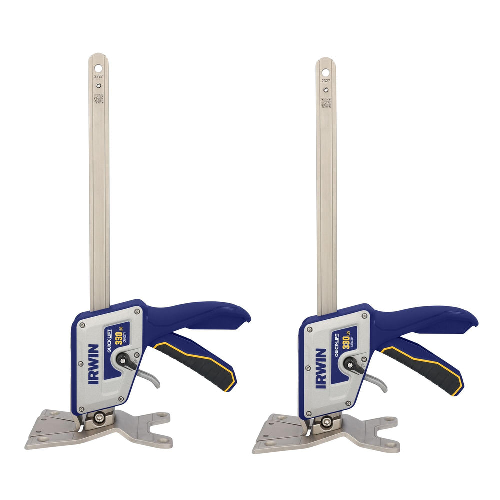 IRWIN Quick-Lift 10in jack base supports heavy loads with compact footprint for cabinet installs.