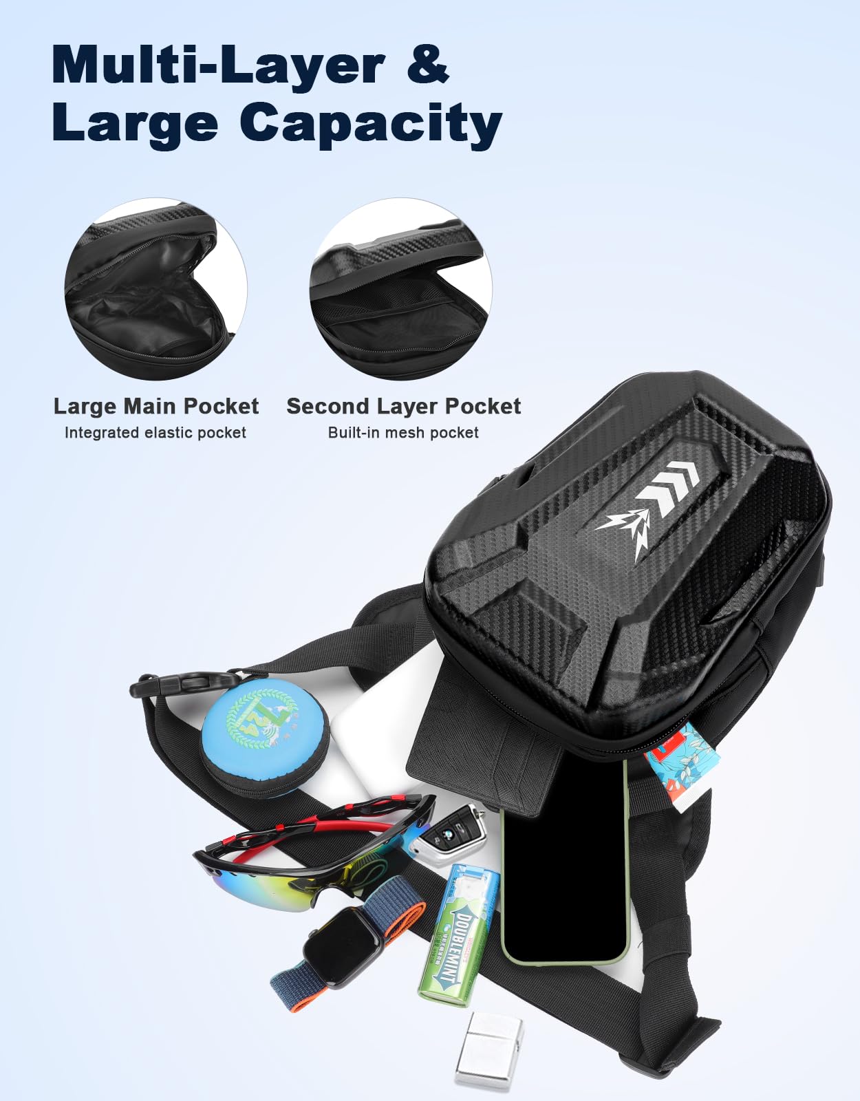 ISEYOU breathable back panel and reflective strip enhance night safety