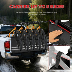 ISINLASSO Thick 800D PVC padding protects the tailgate during bike loading.
