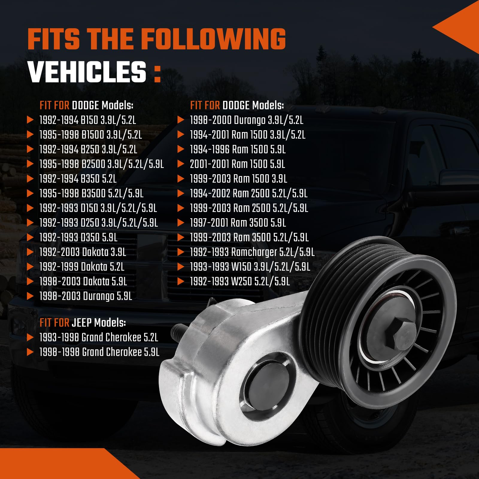 ISINSWIFT OE-replacement tensioner assembly 53010158AB for easy installation.