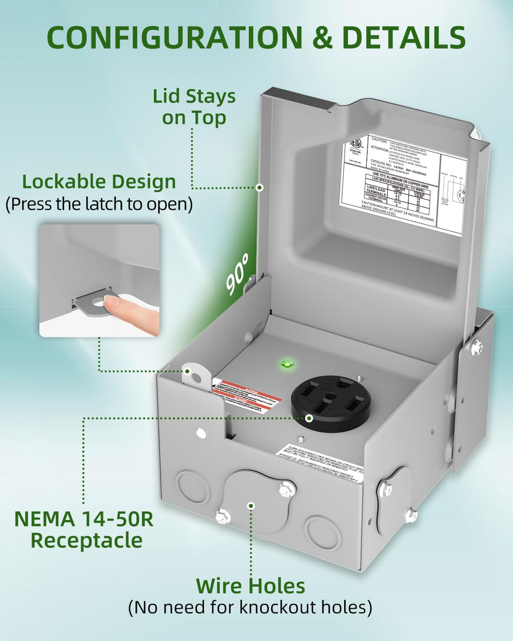 Islewire galvanized steel outdoor box in durable weatherproof housing