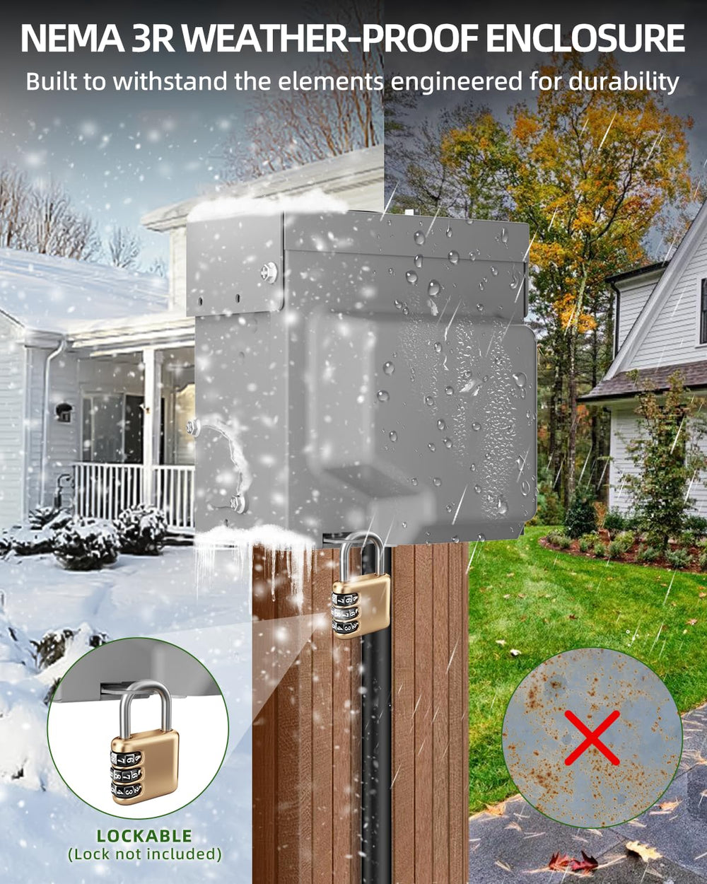 Islewire weatherproof outdoor box closeup with sealed enclosure
