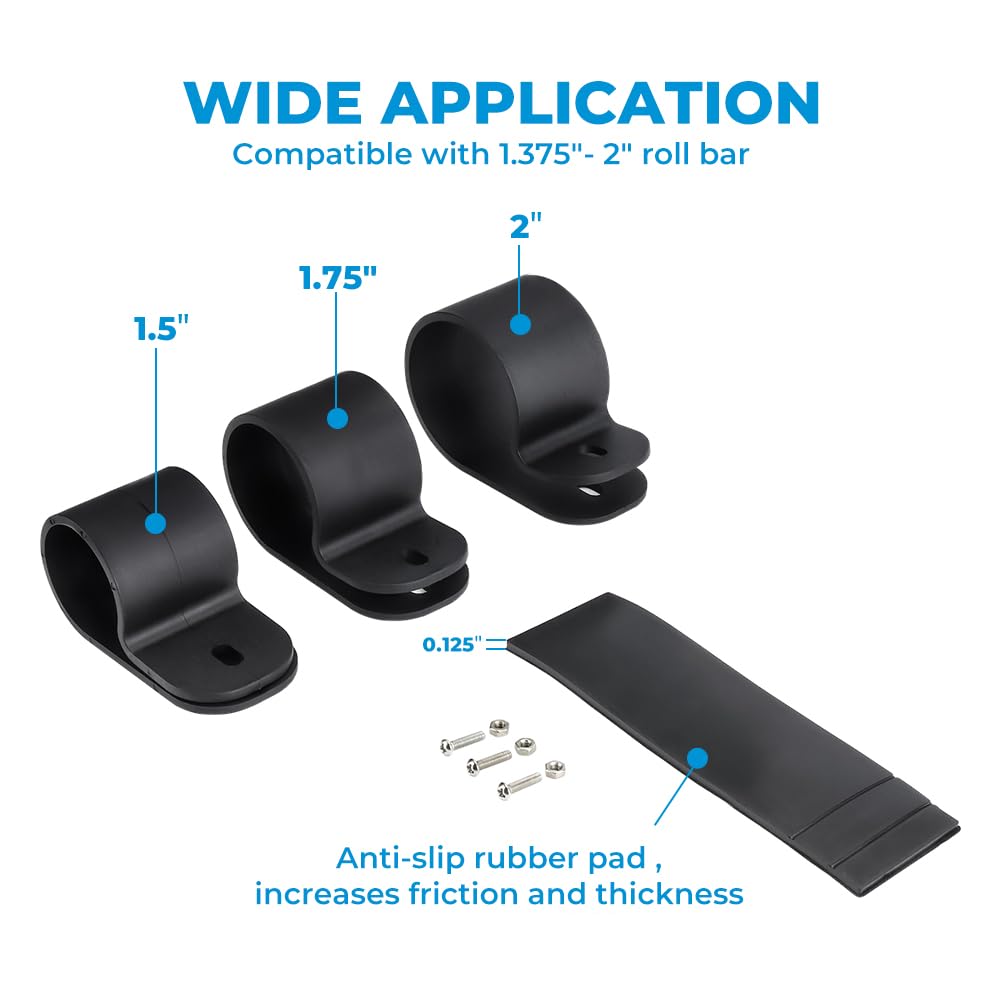 ISSYAUTO UTV mirror with multiple brackets to fit various roll bars.