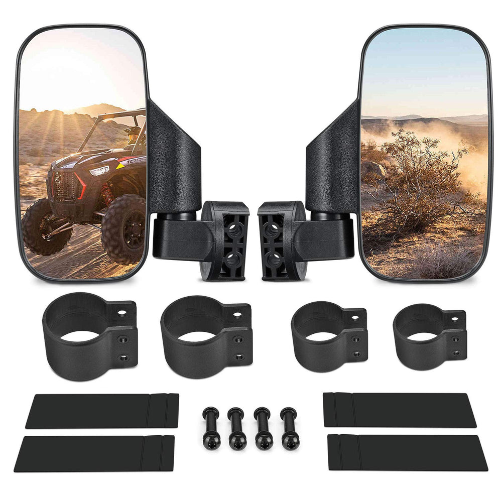 ISSYZONE UTV side mirror with 1.75 inch clamp enhances rear visibility on rough trails