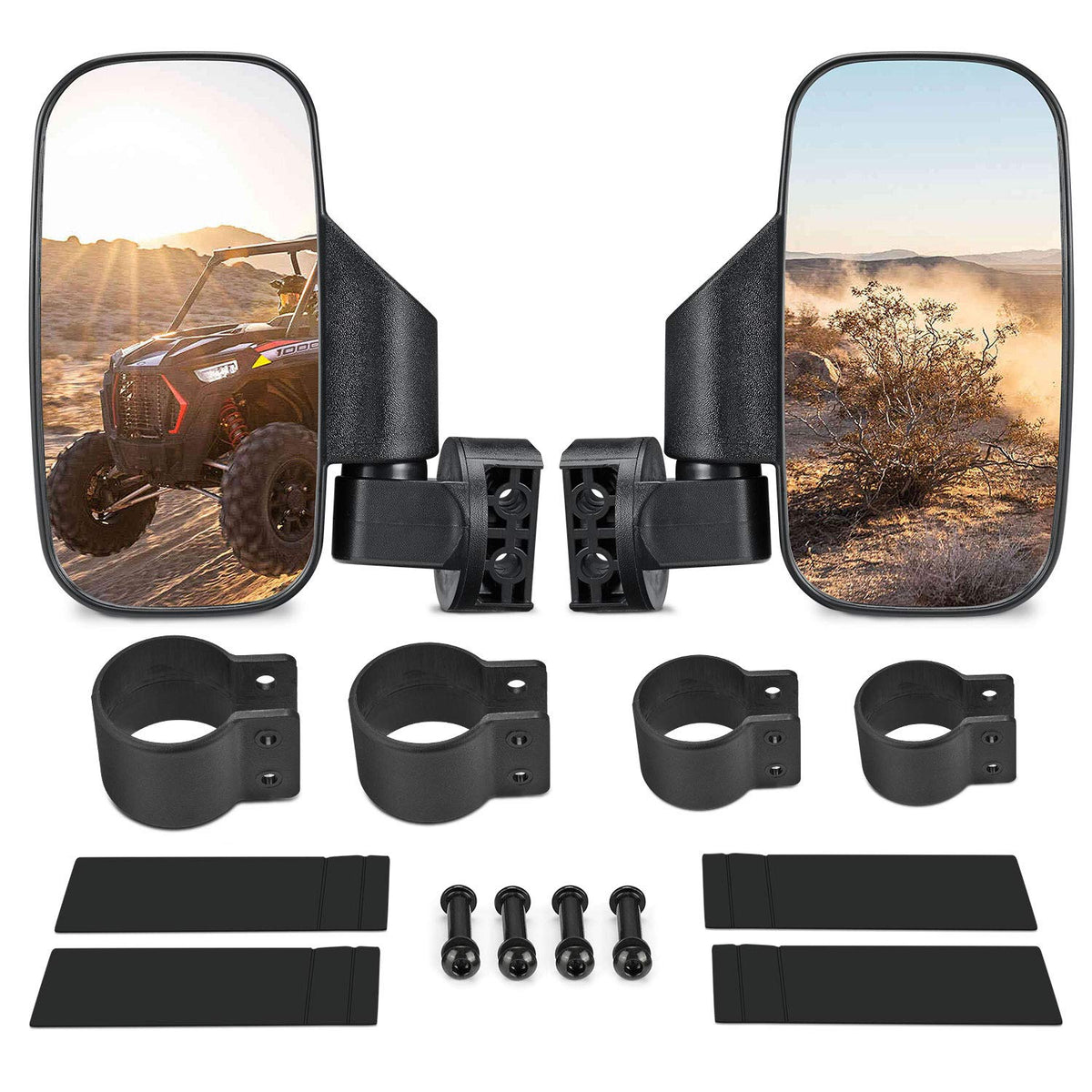 ISSYZONE UTV side mirror with 1.75 inch clamp enhances rear visibility on rough trails