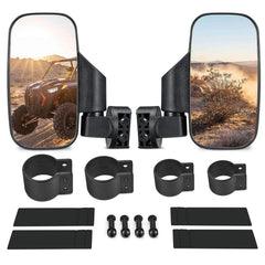 ISSYZONE UTV side mirror with 1.75 inch clamp enhances rear visibility on rough trails