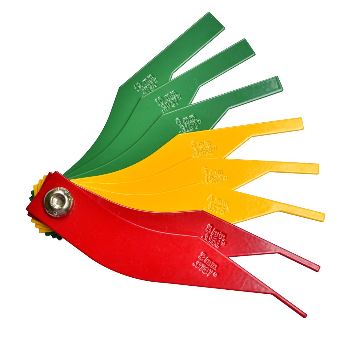 ITEQ brake lining gauge set with 8 pieces for durable vehicle inspection.