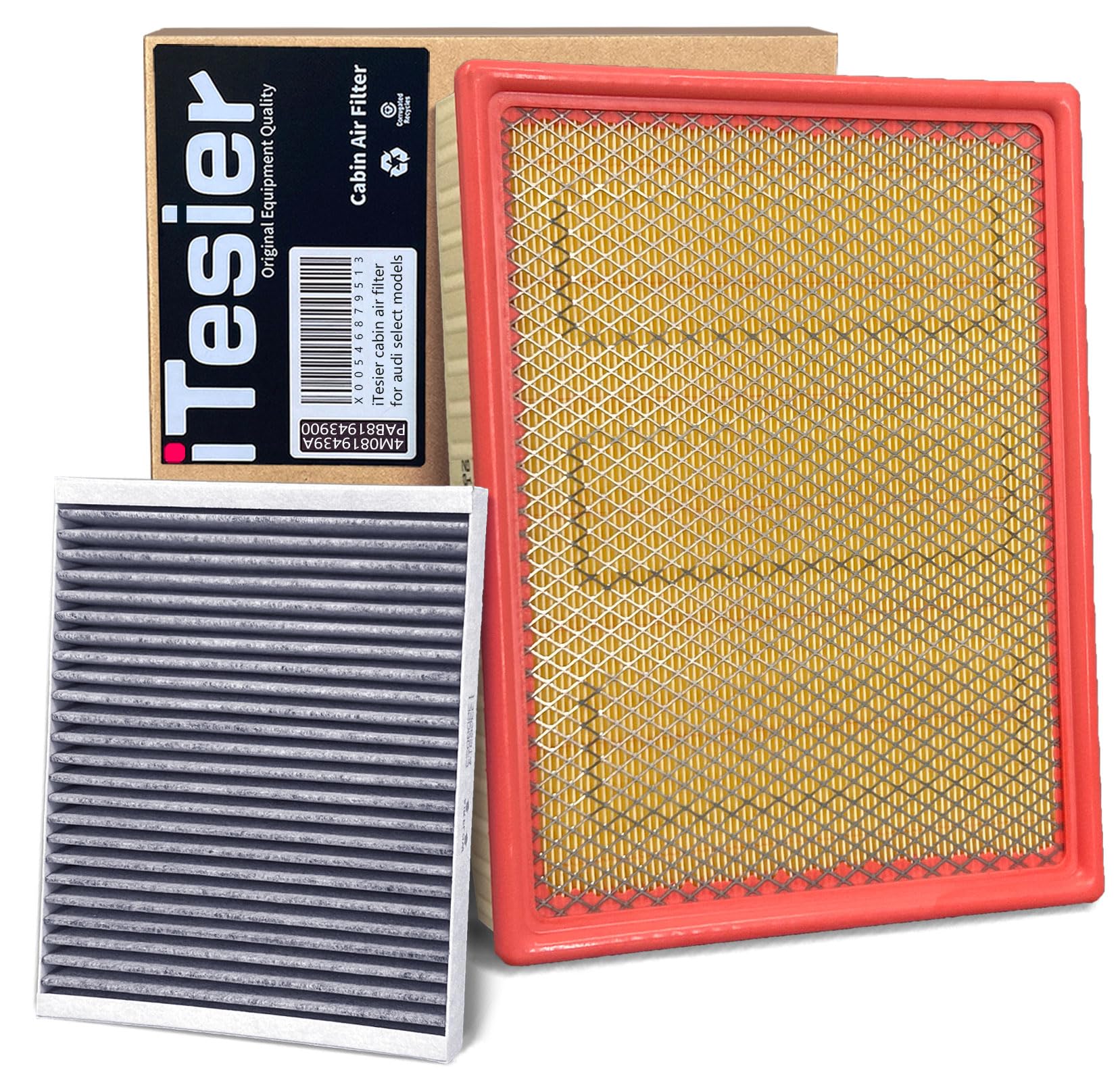 ITESIER branding on the cabin air filter kit emphasizing model compatibility
