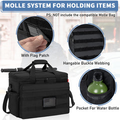 ITHWIU Patrol Bag with cup holders for beverages within reach.