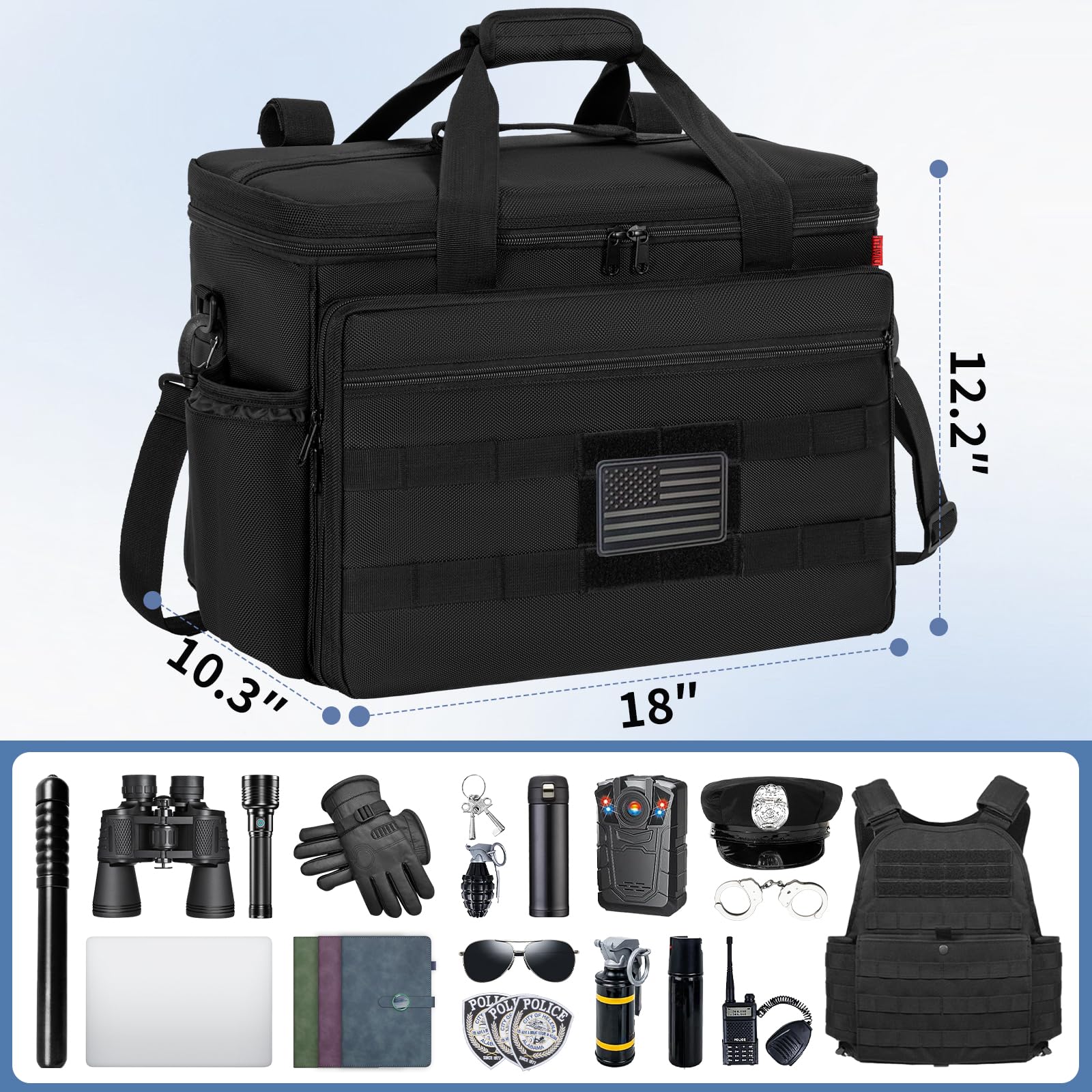 ITHWIU Patrol Bag with laptop layer for safe, quick access to devices.