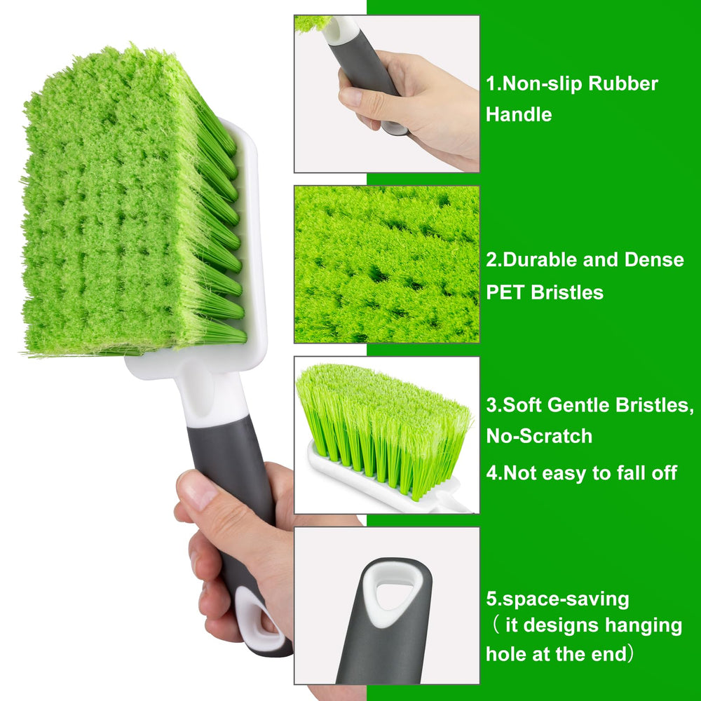 ITTAHO tire brush with soft bristles cleans tire treads gently