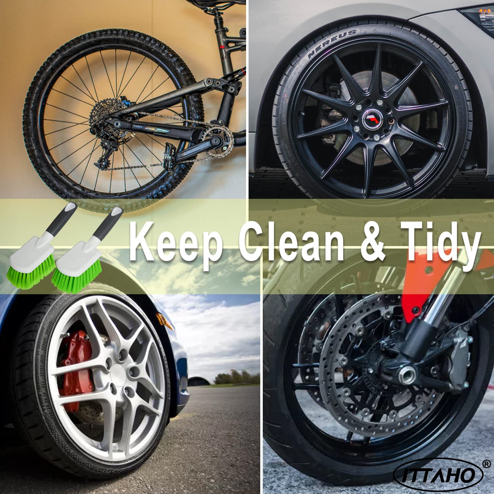 ITTAHO versatile brushes for cars, bikes, trucks, RVs