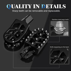 IUVWISN foot pegs anti skid pegs detail for secure grip on rough trails.
