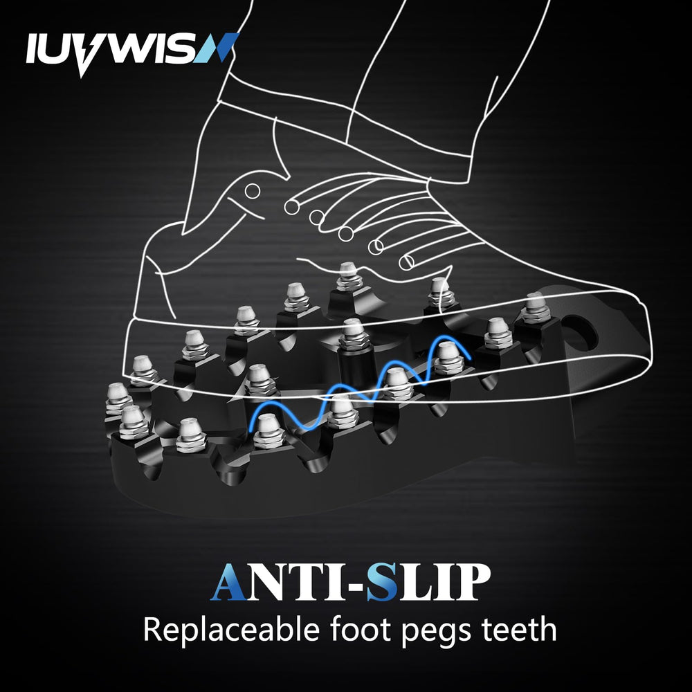 IUVWISN foot pegs 7075-T7 aluminum texture and durability.