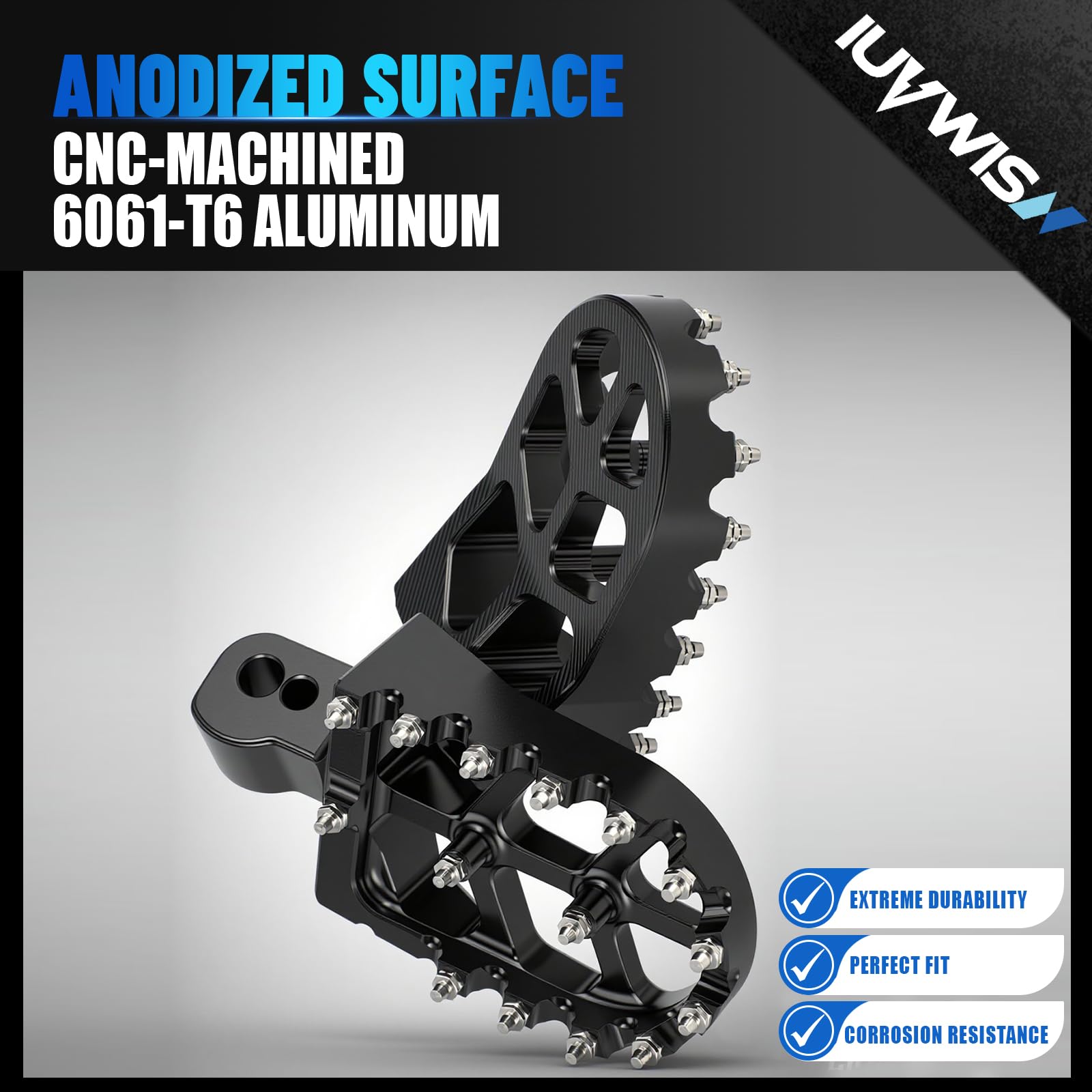 IUVWISN dirt bike foot pegs install easily with simple alignment and screws.