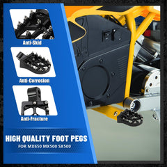 IUVWISN foot pegs with non-slip teeth provide reliable grip in mud and rain.