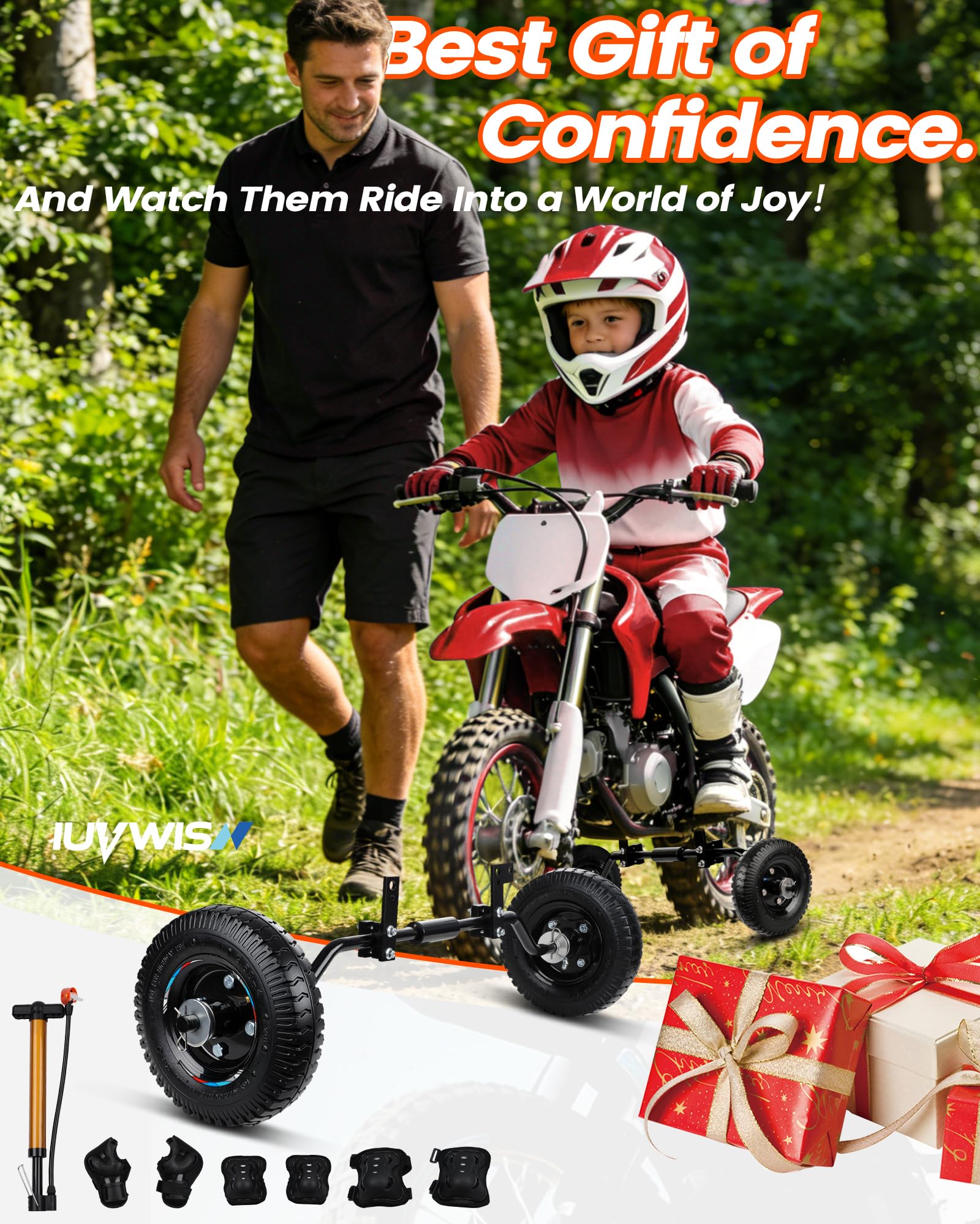 IUVWISN secure-learning-foundation helps kids enjoy first rides with confidence.
