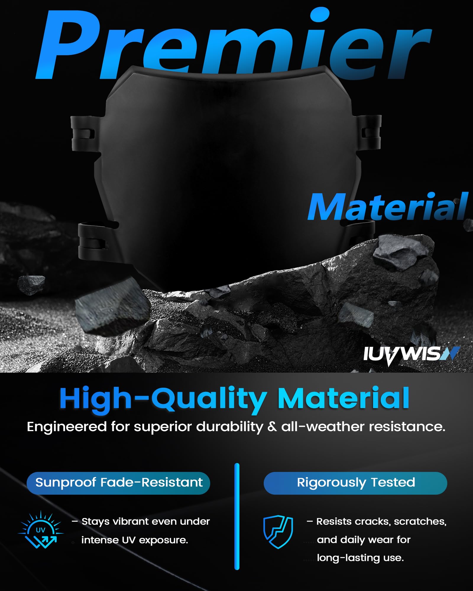 Durable PP material of IUVWISN front plate resists weather and wear.
