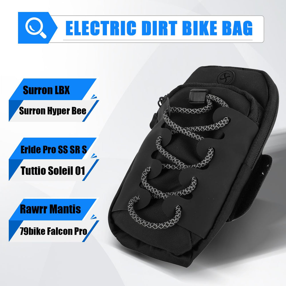 IUVWISN bag side-mount on a dirt bike for quick access while riding