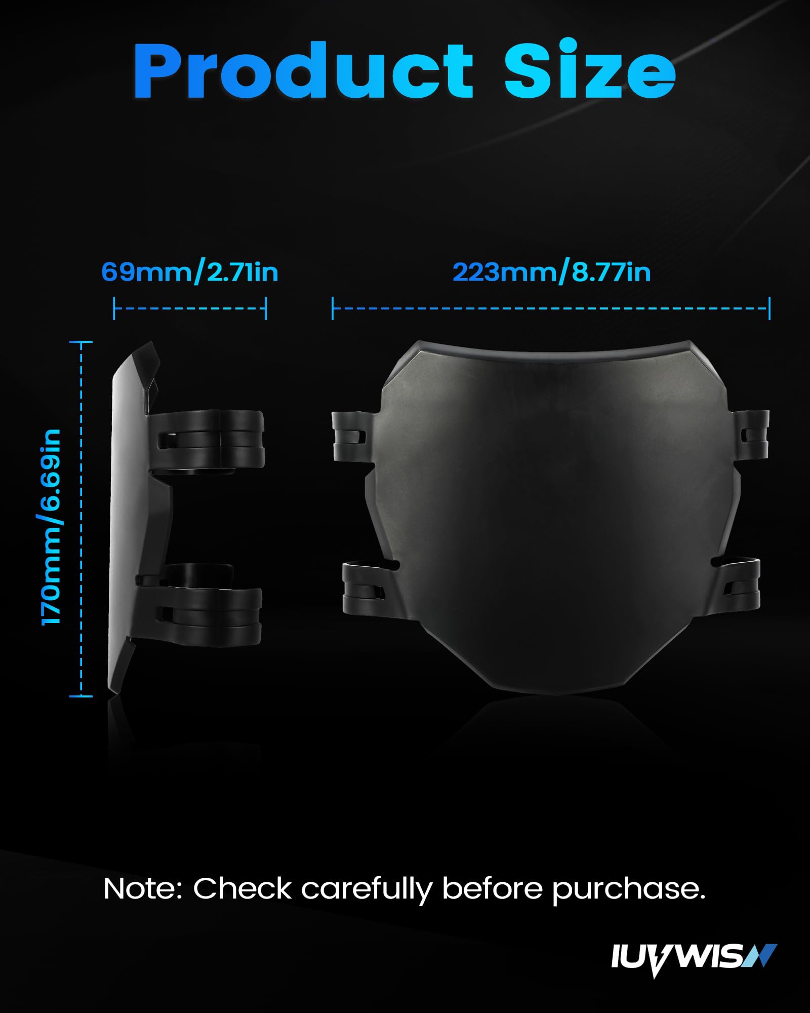 Overall IUVWISN front plate on ebike improves front appearance.