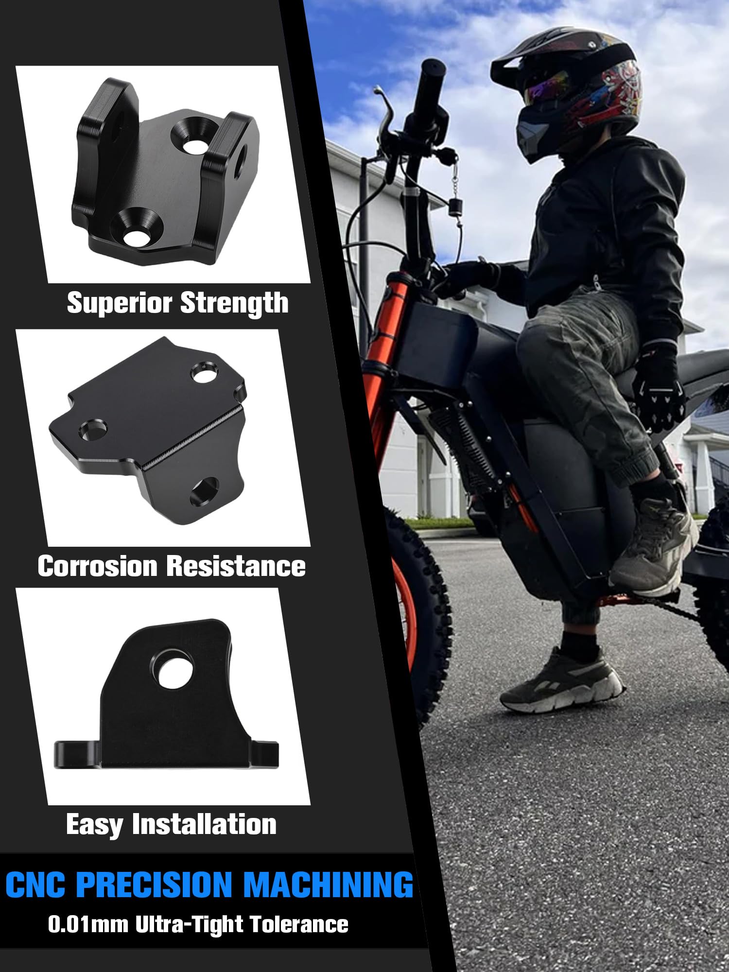 IUVWISN lightweight aluminum foot pegs bracket enhances bike balance.
