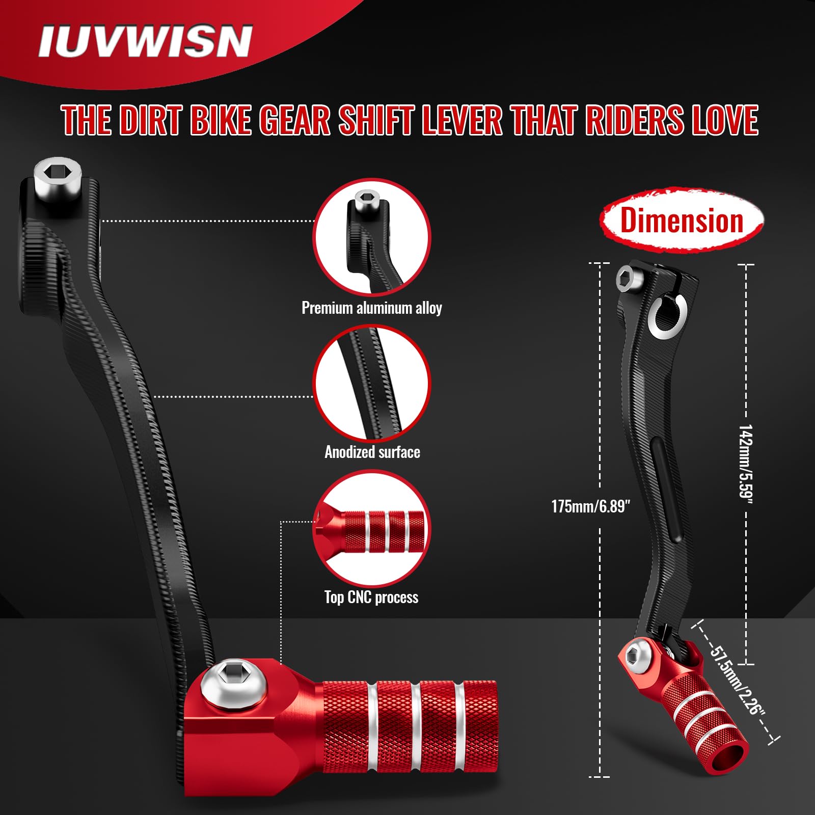 IUVWISN red anodized finish provides durable, stylish appearance