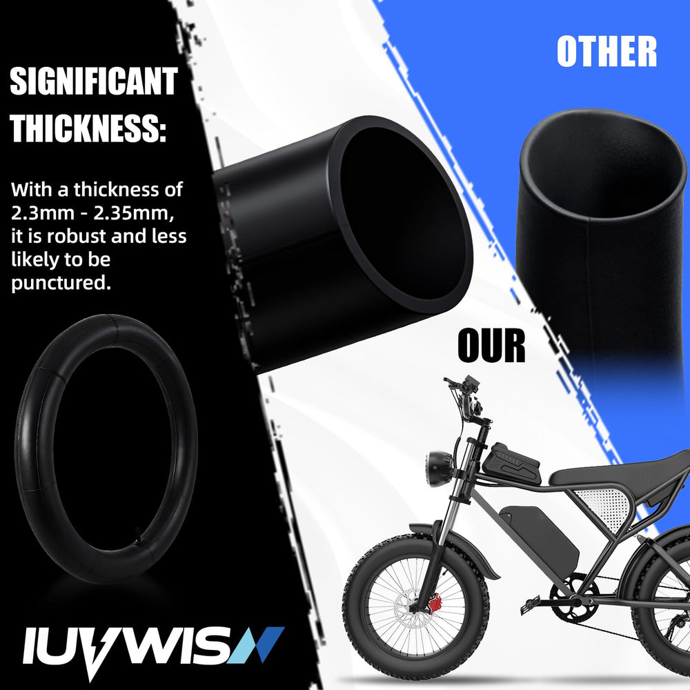 IUVWISN eBike inner tube 20x4-0 compatibility list emphasizes universal fit