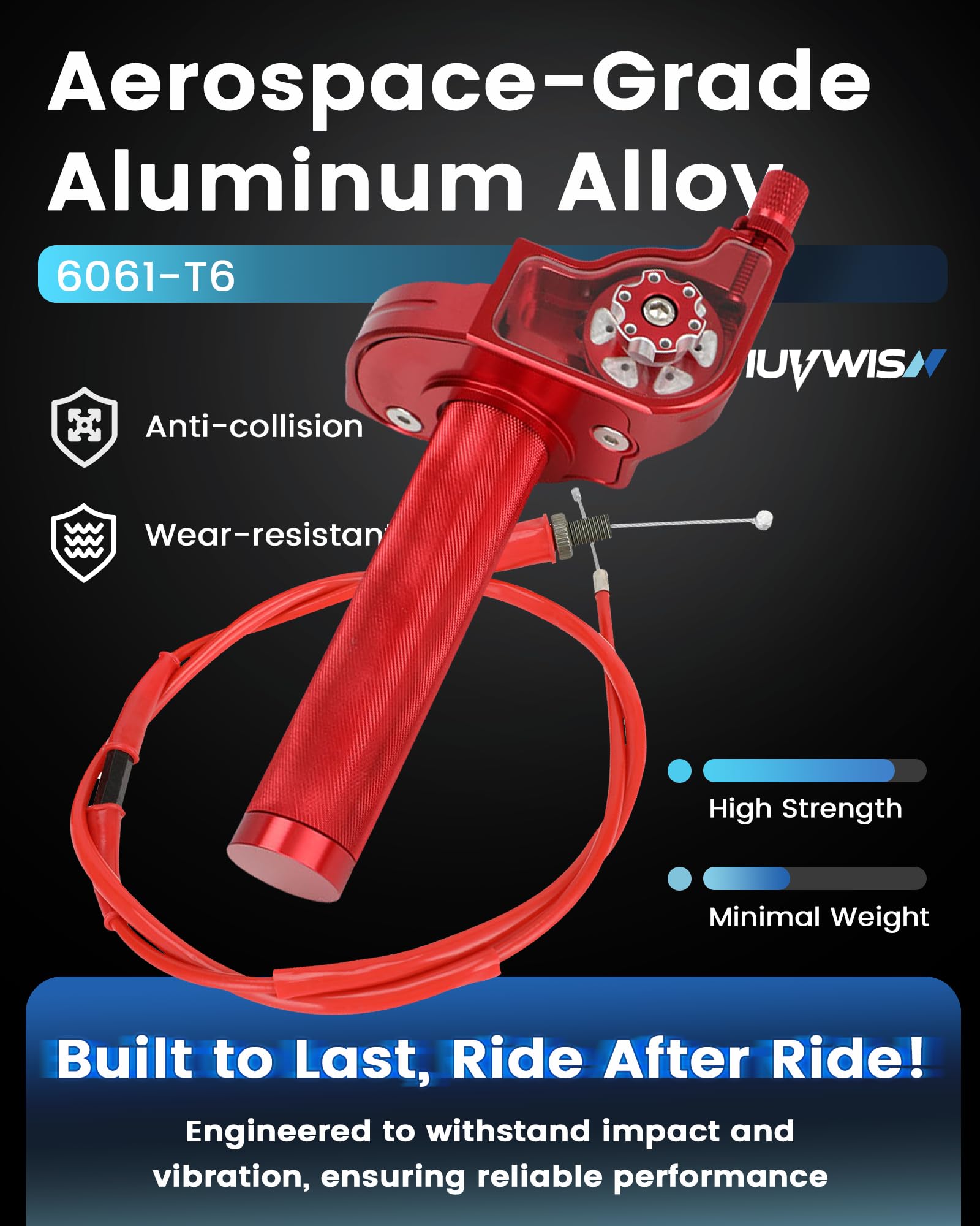 IUVWISN throttle cable 47 inch, ensuring long reach for clean routing and responsive control.