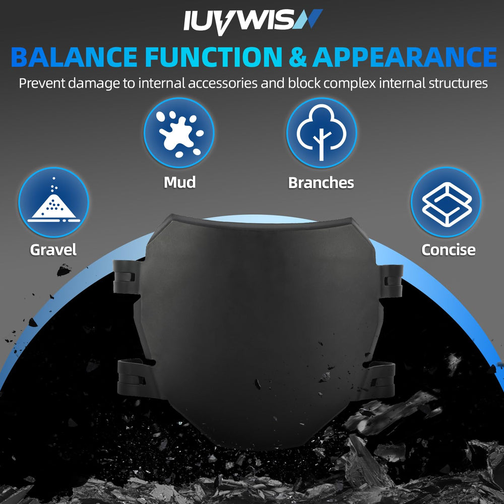 IUVWISN plate helps protect cables from dirt and water during rides.