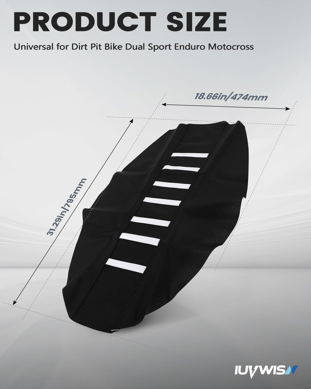 IUVWISN seat cover resists sun damage for long outdoor rides.