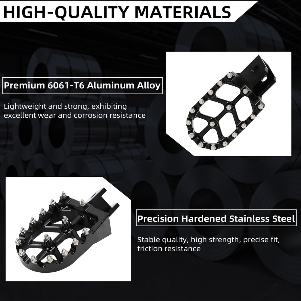 IUVWISN TW200 foot pegs CNC machined from 6061-T6 aluminum for strength.