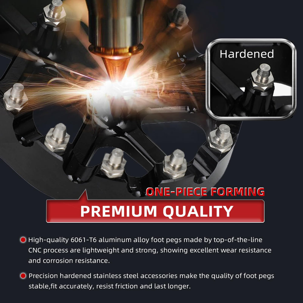 IUVWISN TW200 foot pegs with anodized surface for color and wear resistance.