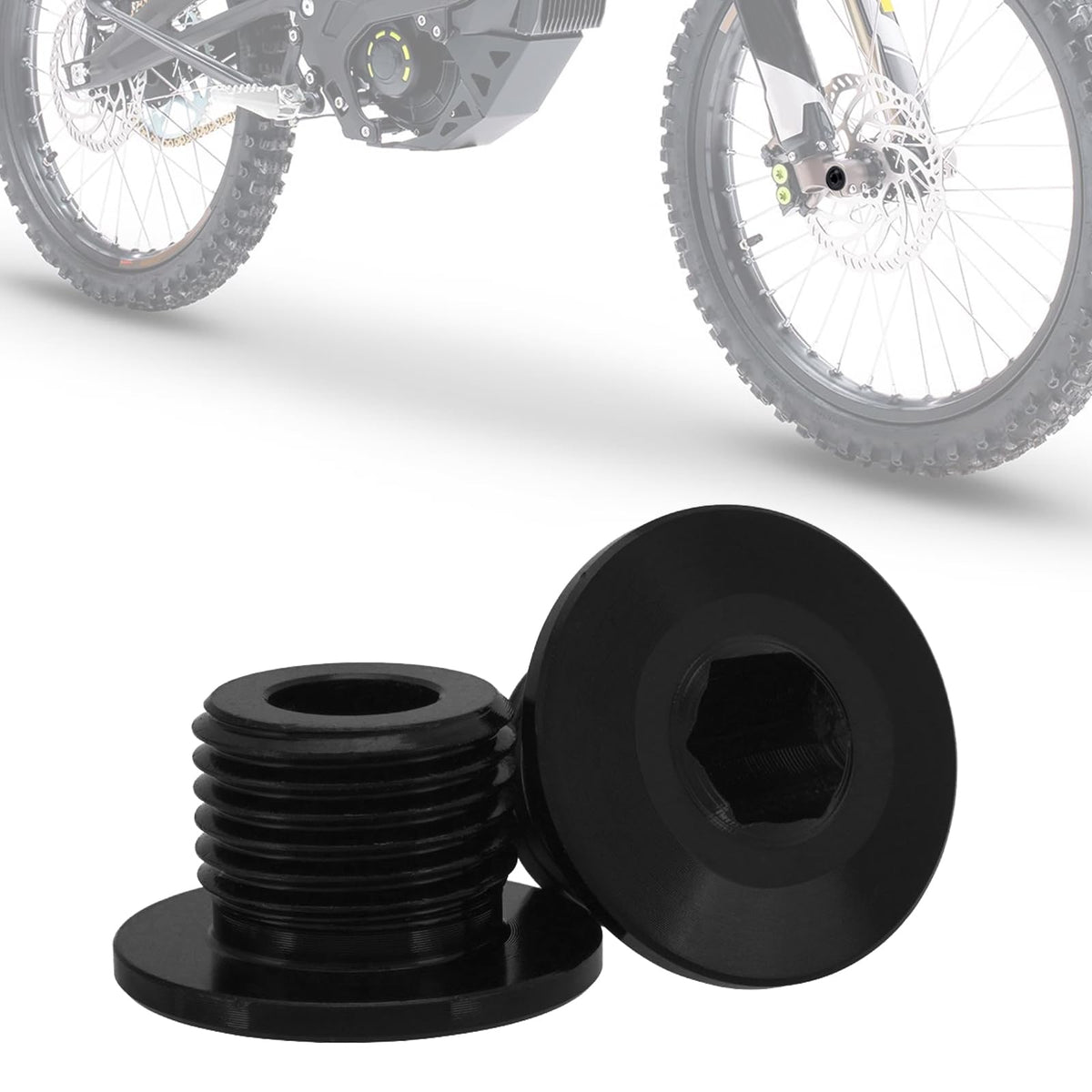 IUVWISN front fork axle nut cap on Surron LBX protecting the axle from dust