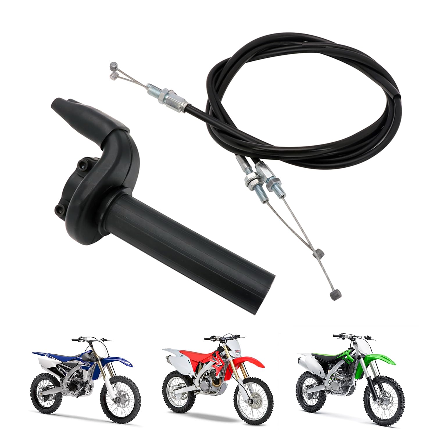 IUVWISN throttle assembly with universal fit for multiple dirt bike models.