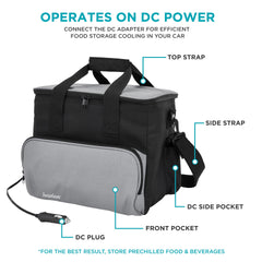 Ivation 15L cooler bag open lid inside for easy access to meals.