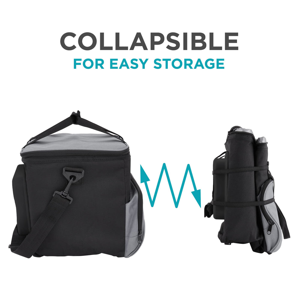 Ivation 15L cooler bag with shoulder strap for hands-free travel.