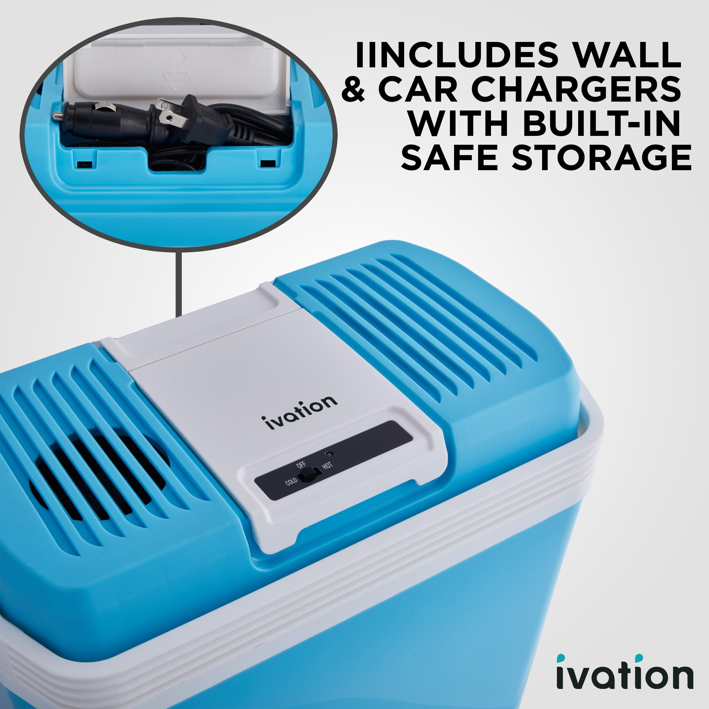 Ivation cooler with built-in fan ensures steady cooling performance.