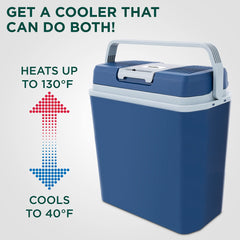 Ivation 24L cooler interior showing spacious compartment for bottles and meals.